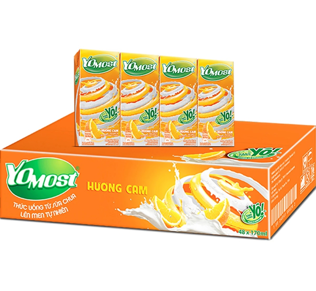 Thùng 48 hộp sữa chua uống yomost cam, hộp 170ml