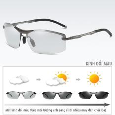 Kính đổi màu gọng nhôm magiê nhẹ, mắt kính polarized phân cực, chống UV – MK1910