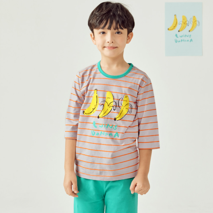 Đồ bộ quần áo thun cotton cho bé trai, bé gái mùa hè Unifriend U21-02. Size trẻ em 3, 5,...