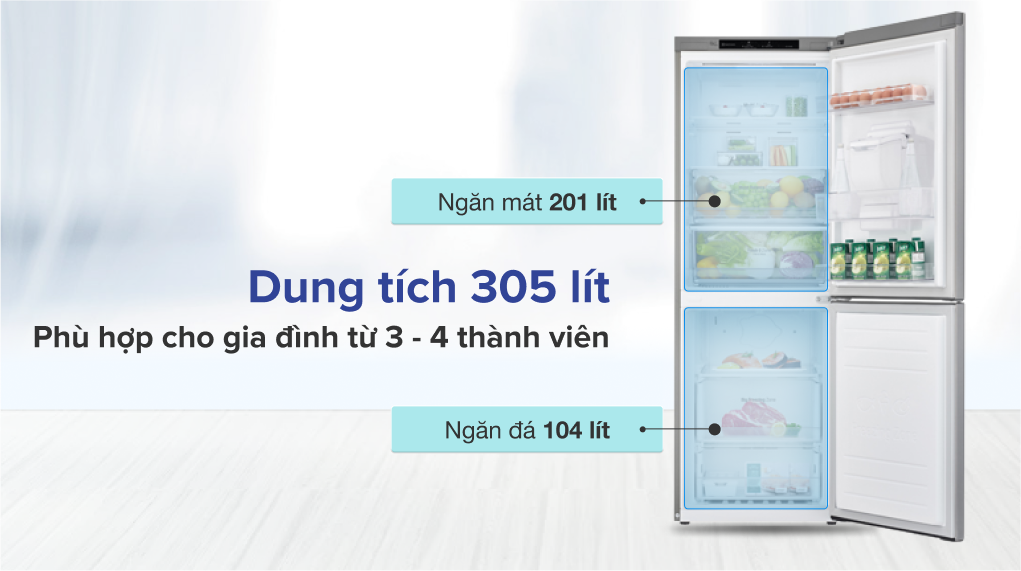 [Giao tại HCM] Tủ lạnh LG Inverter 305 lít GR-D305PS - Door Cooling+ làm lạnh từ cánh cửa tủ, Linear...