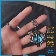 Dây Chuyền Nam Blue Eyes Chains Kuu Clothes – Mặt Vòng Cổ Hình Con Mắt Màu Xanh Đỏ Thép Titan Không Gỉ Màu Bạc
