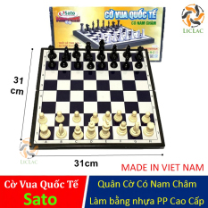Bộ đồ chơi Cờ Vua Quốc Tế Sato ( Có Nam Châm ), Bộ cờ vua kèm bàn cờ loại Cao Cấp – LICLAC