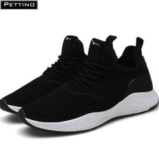 Giày Sneaker Nam, Giày Thể Thao Nam Cao Cấp Pettino PS01 (Đen – Đen xám)
