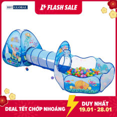 Nhà bóng chui ống 3 khoang đại dương xanh 1384 – nhà banh, quây bóng, do choi tre em