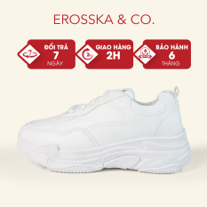 Giày sneaker nữ đế độn thời trang Erosska dáng trơn phong cách trẻ trung năng động màu trắng – ES003