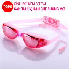 Kính bơi thời trang chống tia UV 1940 gắn bịt tai kiểu dáng thời trang nhỏ gon chống sương mờ POPO Collection