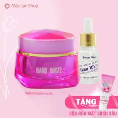 Combo Serum và Kem Nám Tàn Nhang, Dưỡng Trắng Da, Chống Nắng Giúp Ngừa lão Hóa Da Nano white (Kem và Serum Tặng Sữa Rửa Mặt)