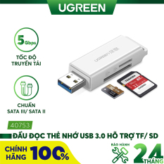 [Nhập ELMAY21 giảm thêm 10% đơn từ 99k] Đầu đọc thẻ nhớ USB 3.0 hỗ trợ thẻ TF/SD UGREEN CM104 – Hãng phân phối chính thức