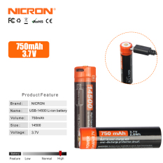Nicron Pin dung lượng cao 14500 750MAh sử dụng trên NRB-L750 N7(B74E) H10R