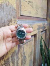 Đồng hồ nữ, hiệu Fossil mặt màu xanh lá, hàng si Nhật, mặt tròn, dây kim loại, size mặt 30mm, HCM