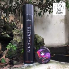 Combo Gôm Xịt Tóc Silhouette 400ML + Sáp Vuốt Tóc Volcanic Clay ( Đen ) Tặng Lược Giữ Nếp Chắc Trong Thời Gian Dài