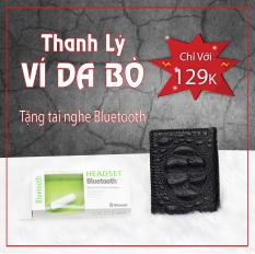 Ví nam da bò Thật 100%, vân cá sấu (VD02) VÍ DA BÒ