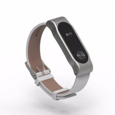 Dây đeo da thay thế cho Xiaomi Miband 2 (Trắng) + Miếng dán màn hình Xiaomi Miband 2(White Freesize)