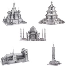 [HCM]Chưa Ráp Mô Hình Thép 3D Công Trình Kiến Trúc Thế Giới Nhà Thờ Đức Bà Paris Đền Thiên Đường Taipei 101 Taj Mahal