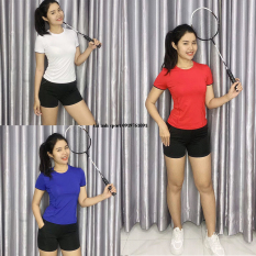 [HCM]Bộ đồ tập gym aerobic cầu lông nữ ngắn gồm quần đùi kết hợp áo thun cộc tay