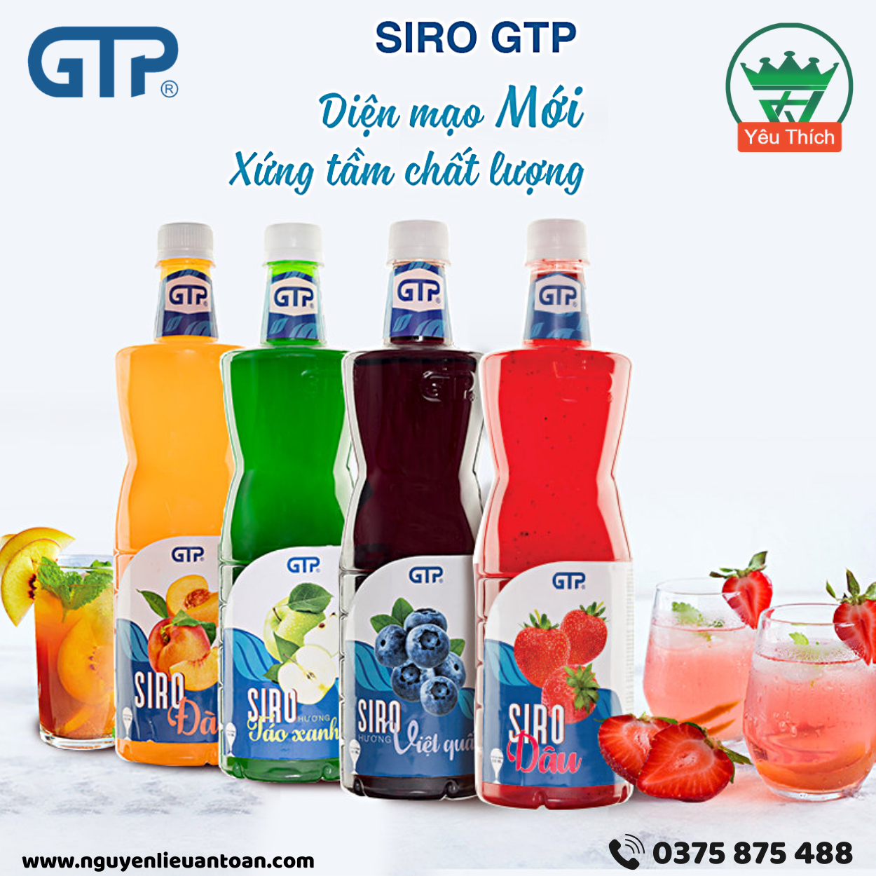 Siro Gia Thịnh Phát 1.3kg Đủ Vị- Hương Vị Đậm Đà, Vị Ngọt Tự Nhiên