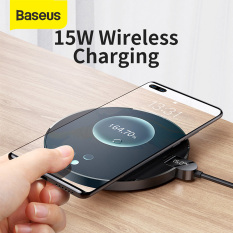 Baseus LED Display 15W Wireless Charger For iPhone 12 13 Samsung XiaoMi Portable Desktop Wireless Charging For Airpods Charger