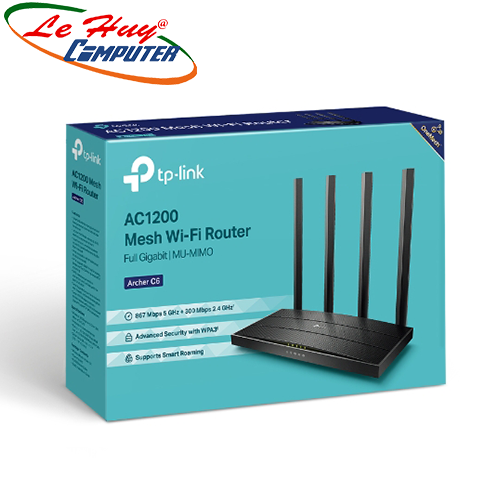 Bộ Phát Wifi Tp Link Archer C6 Wireless Ac1200Mbps, Lan Gigabit, Mu-Mimo
