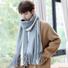 Khăn choàng cổ len dệt kim dáng dài phong cách Hàn Quốc thời trang mùa đông cho nam 518943✎