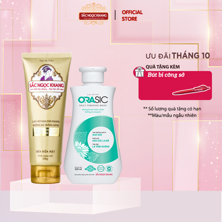 Combo 2 Sản Phẩm { Dung Dịch Vệ Sinh Hằng Ngày Orasic 200ml + Sữa Rửa Mặt 100g