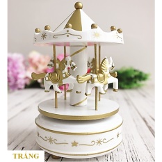 Hộp âm nhạc vòng quay ngựa hình bánh sinh nhật