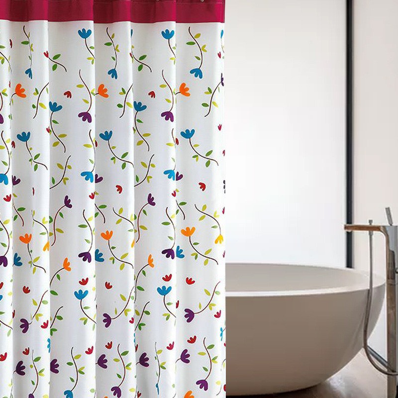 Rèm phòng tắm vải POLY chống thấm nước kèm 12 móc treo 180cm x 180cm - cao cấp