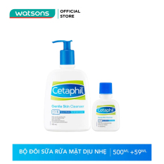 Bộ Đôi Sữa Rửa Mặt Cetaphil Gentle Skin Cleanser Phù Hợp Với Mọi Loại Da(Cetaphil 500ml + Mini 59ml)