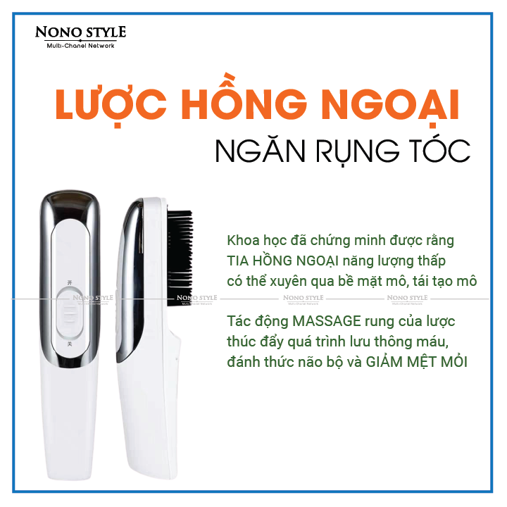 Lược Massage Da Đầu Bằng Hồng Ngoại, Làm Nở Nang Tóc, Kích Thích Mọc Tóc, Ngăn Ngừa Rụng Tóc, Hói...