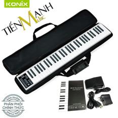 Đàn Piano Điện Konix PZ61 – 61 phím cảm ứng lực Flexible PZ-61 – Midi Keyboard Controllers – Hãng phân phối chính thức (Bàn Phím Bảng Pin sạc 1100mAh – Phần mềm và Hướng dẫn Tiếng Việt -Tặng bao đựng)