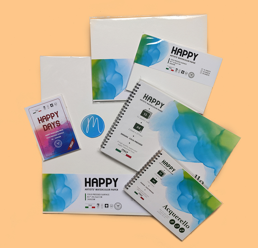 Giấy Vẽ Màu Nước HAPPY Hạng Họa Sĩ 300gsm