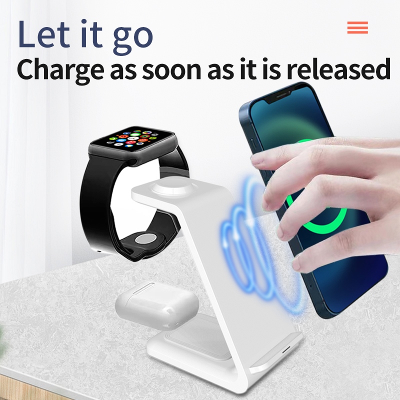 ☎✑ 100W 3 in 1 Fast Wireless Charger Stand For iPhone 14 13 12 11 X 8 Apple Watch 8...