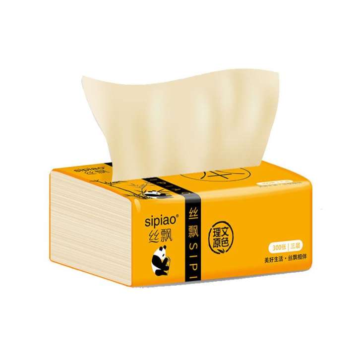 Thùng 30 gói Khăn giấy rút giấy ăn gấu trúc SIPIAO nguyên liệu sợi tre cao cấp, không chứa chất...