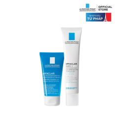 Bộ đôi Kem dưỡng giảm mụn thông thoáng lỗ chân lông và ngừa thâm La Roche Posay Effaclar Duo+ 40ml và Gel rửa mặt dành cho da dầu mụn Effaclar gel 50ml