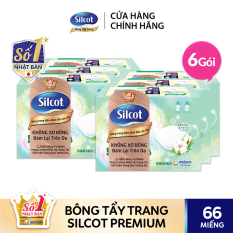 Bộ 6 Hộp bông tẩy trang cao cấp Silcot Premium 66 miếng/hộp