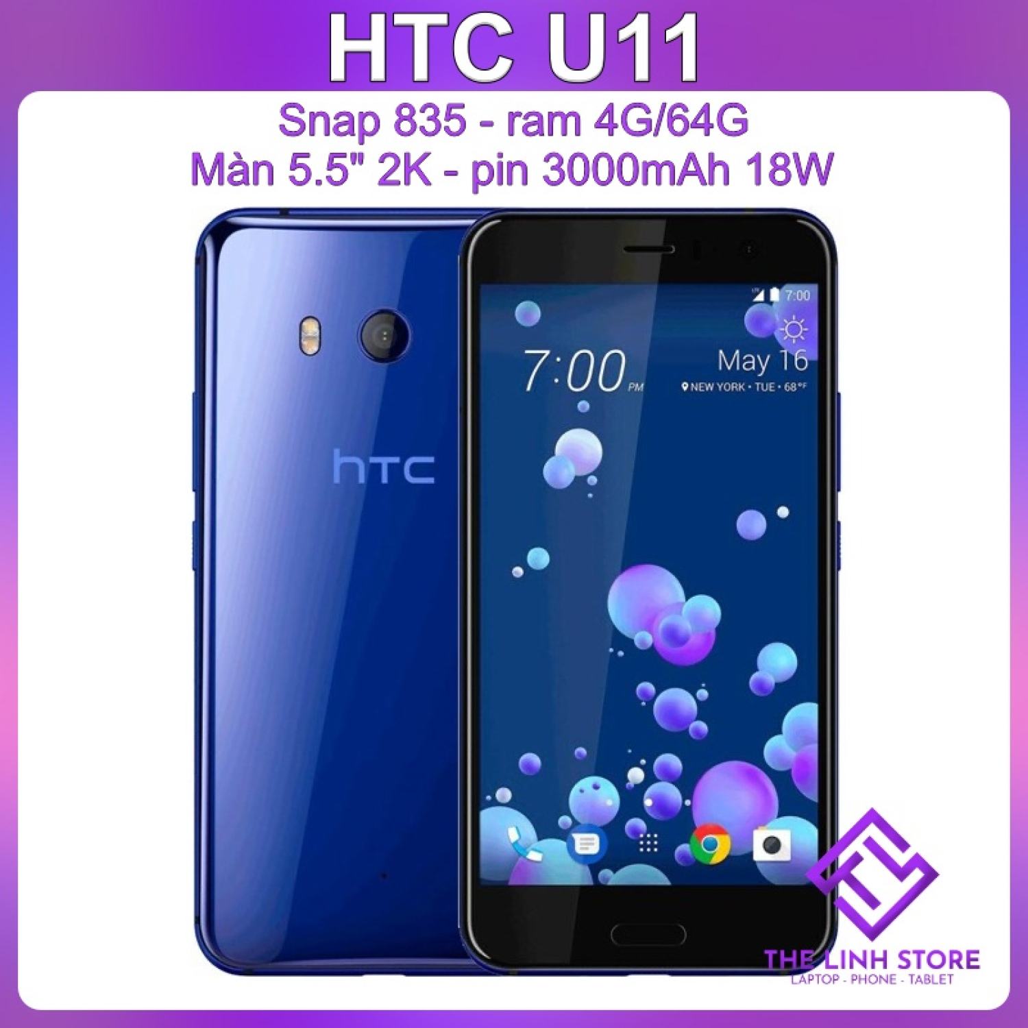 Điện thoại HTC U11 màn 5.5 inch 2K – Snap 835 ram 4G 64G