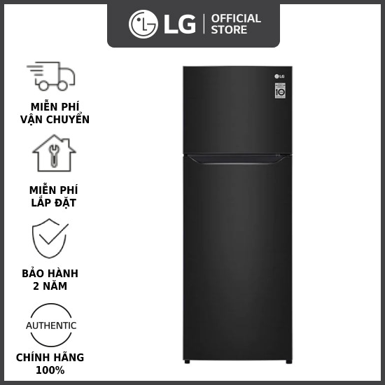 [VOUCHER upto 1 triệu][Trả góp]Tủ lạnh LG Smart Inverter ngăn đá trên với DoorCooling+™ GN-M208BL 225L (Đen) 55.5 x 152 x 58.5(cm) – Hãng phân phối chính thức