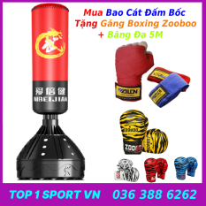 Bao cát đấm bốc boxing | bao cát đấm bốc tự đứng | bao cát đấm bốc tặng găng boxing + băng đa 5m – Bảo hành 12 tháng