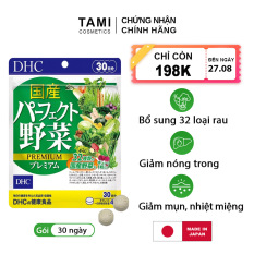 Viên uống rau củ DHC Nhật Bản thực phẩm chức năng 32 loại rau bổ sung chất xơ, hỗ trợ hệ tiêu hóa, giảm táo bón, làm đẹp da gói 30 ngày TA-DHC-VEG30