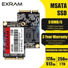 EXRAM MSATA SSD Mini SATA 3 128GB 256GB 512GB 1TB INTERNAL 3D NAND SOLID STATE DRIVE Hard Disk 510MB/s For Desktop Notebook HP Laptop