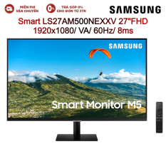 [HCM]Màn Hình Máy Tính LCD SAMSUNG thông minh LS27AM500NEXXV 27″FHD 1920×1080/VA/60HZ/8MS (Đen)-Hàng chính hãng new 100%