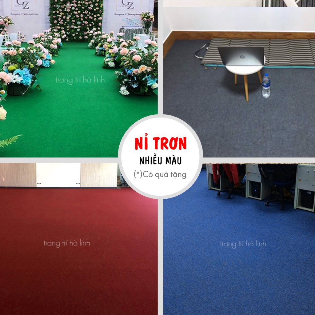 Thảm nỉ lót sàn, thảm trải sàn nhà đẹp giá rẻ dày 3mm nhiều màu thích hợp trải văn phòng,...