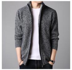 Áo khoác len nam lót lông LAHstore, thiết kế cổ trụ, len lông ấm áp, thời trang trẻ, phong cách Hàn Quốc