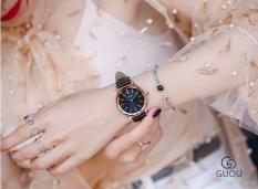 Đồng Hồ Nữ Thời Trang GUOU 6608 Dây Da Mềm Mịn, Siêu sang