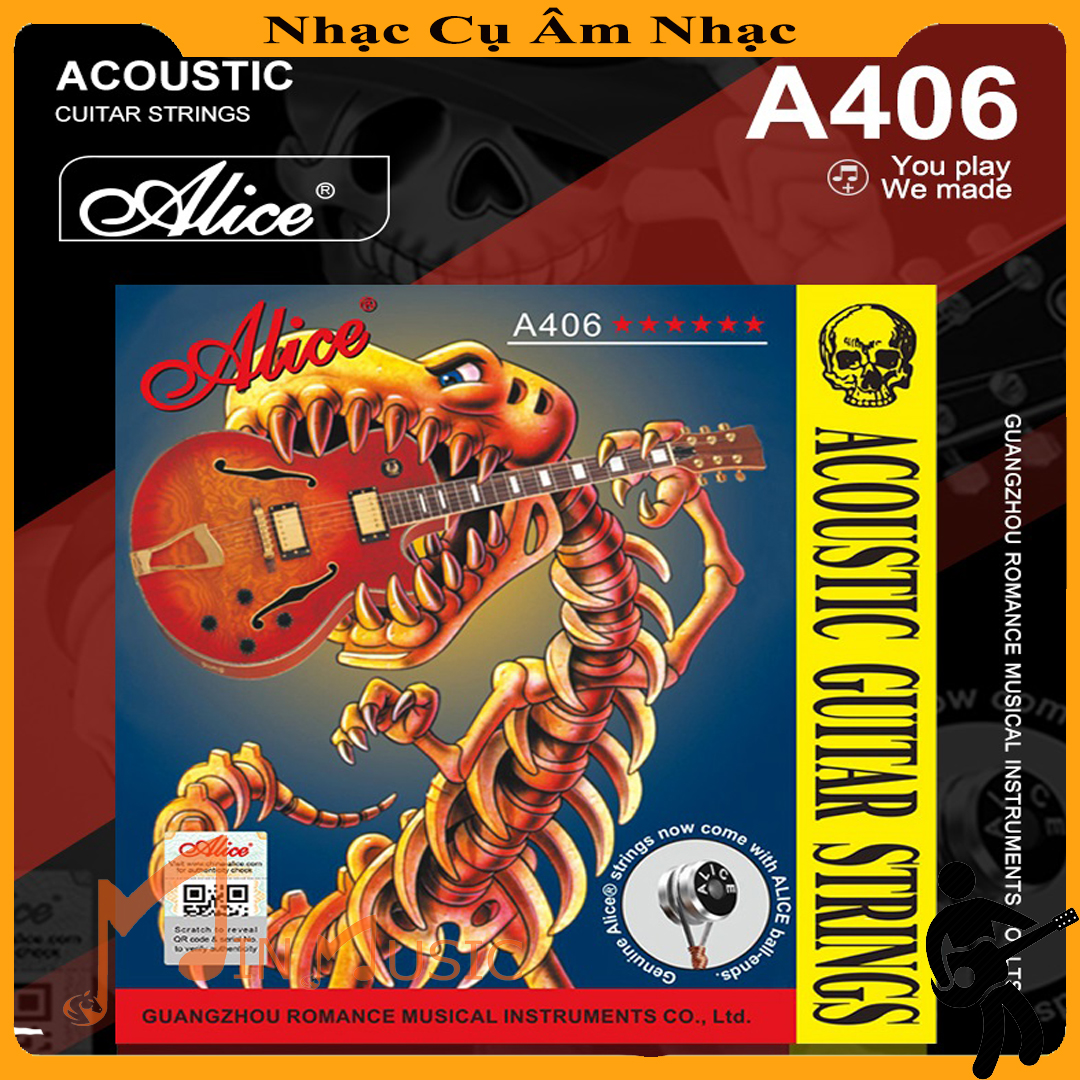 Dây đàn guitar Acoustic Alice A406 I Dây Kim Loại Bấm Nhẹ Tay