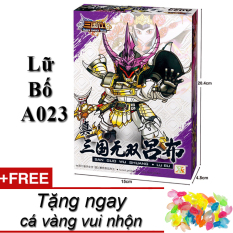 Mô hình lắp ráp New4all Gundam sd Tam Quốc Lữ Bố A023 tặng cá vàng vui nhộn The Three Kingdoms 11cm giá rẻ dưới 100k hàng đẹp cho trẻ trên 8 tuổi trở lên