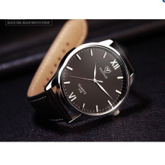 Đồng hồ nam dây da Yazole YR318 – KS539 (Đen – Mặt Đen).