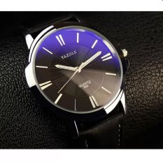 Đồng hồ nam dây da Yazole YR332 (Đen mặt xanh)