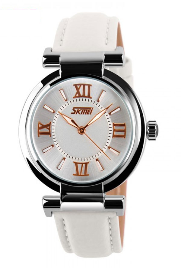 Đồng hồ nữ dây cao su Skmei 9075CL (Trắng)