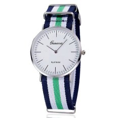 Đồng hồ Unisex dây vải nato Geneva GE002-2 (Xanh sọc)