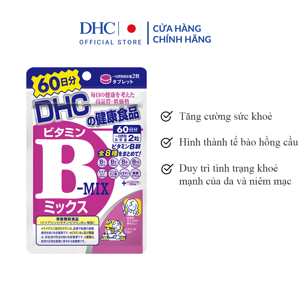 Viên uống Vitamin B tổng hợp DHC Vitamin B Mix 60 Ngày